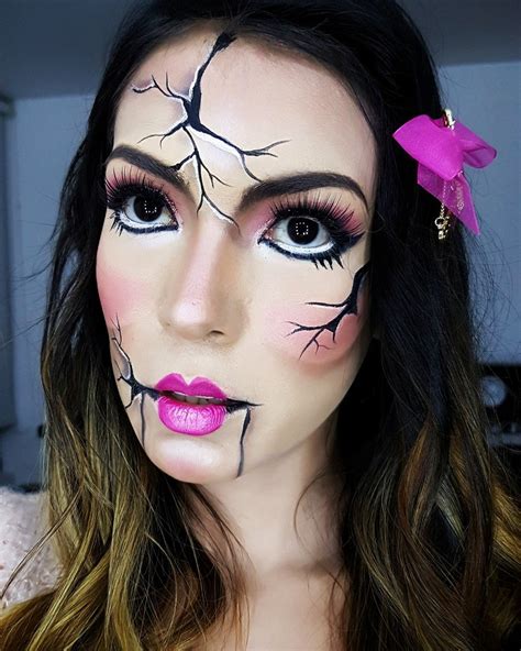 broken doll makeup look